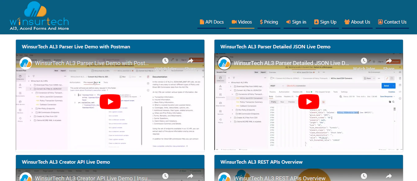 screenshot of AL3 to JSON REST API